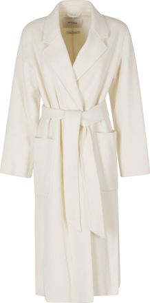 IVY & OAK Winter White Belted Midi Unlined Wool Coat