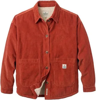 Passenger Flint Corduroy Overshirt 2.0 Freizeitjacke f&uuml;r Damen | rot
