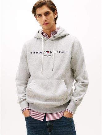 Tommy Hilfiger Mens Embroidered Tommy Logo Hoodie - Grey - XXXL
