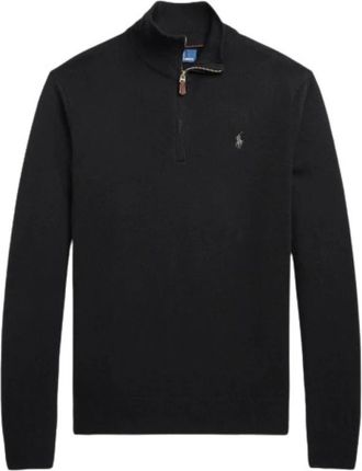 Polo Ralph Lauren Pull camionneur demi-zip - Heren - Coltruien - Zwart - XL - Wol - Truien & Vesten