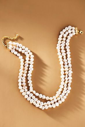 Untamed Petals Ocean Freshwater Pearl Choker Necklace