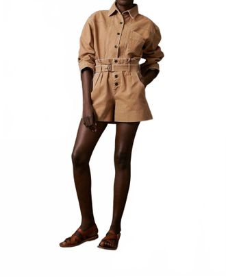 SOEUR Jack High Rise Shorts In Beige Rose