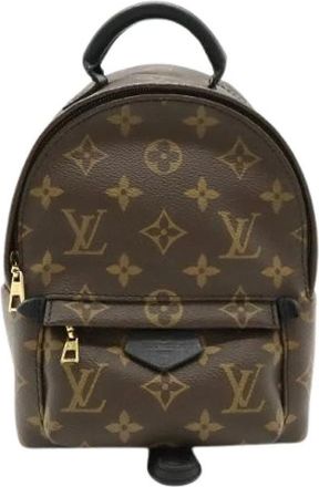 Louis Vuitton Pre-owned Monogram Palm Springs Mini Rugzak - Dames - Vintage Rugzakken - Bruin - ONE Size - Leer - Vintage