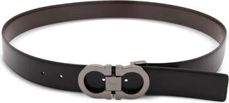 Ferragamo logo-buckle leather belt - Black