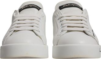 Dolce & Gabbana White Blue Logo Portofino Sneakers Womens Shoes