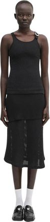 Wales Bonner Serenity Jurk - Dames - Casual kleedjes - Zwart - XS - Katoen - Kleedjes