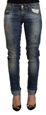 Acht Washed Low Waist Folded Hem Slim Fit Womens Jeans