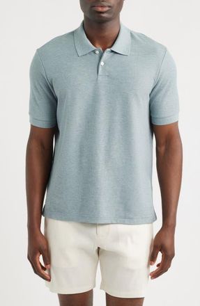 Nordstrom Pima Cotton Piqu&eacute; Polo in Blue Spruce Heather at Nordstrom, Size Xxx-Large