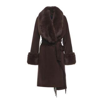 Guess Belted Coats, female, Brown, Size: 2XL Belted Coat