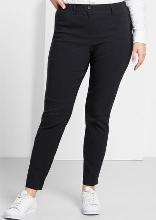 Sheego Webhose SHEEGO, Damen, Gr. 40, Normalgr&ouml;ssen, schwarz, 70% Viskose, 25% Polyamid, 5% Elasthan, unifarben, Hosen Webhose