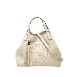 Gucci Pre-owned Handbags, female, White, Size: ONE SIZE Pre-owned Vintage Shoulder Bag