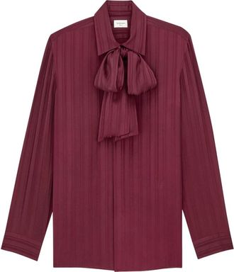 Saint Laurent Cassandre Lavalli&egrave;re Blouse - Dames - Blouses - Rood - XS - Overhemden