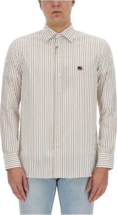 Etro Pegasus Shirt - Heren - Casual Overhemden - Veelkleurig - XL - Katoen - Overhemden