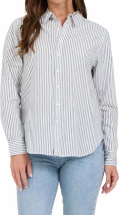 DAGNE DOVER Lola Button Down Shirt In White Striped