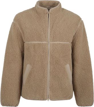 Maison Kitsun&eacute; Fleece Jack - Heren - Vesten met rits - Beige - S - Polyester - Hoodies & sweatvesten