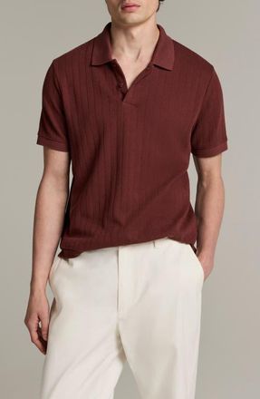 Vince Drop Needle Stripe Pima Cotton Polo in Deep Satin at Nordstrom, Size Xx-Large