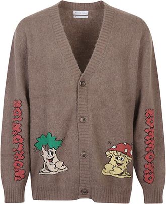 Edmmond Studios Brown Wool Blend V-necked Cardigan