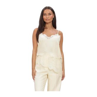 Second Female Wilina Strap Top - Dames - Tops - Beige - Maat: S Viscose