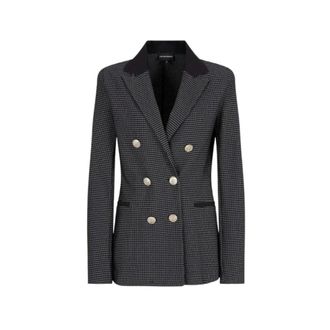 Emporio Armani Dames, Jassen, Zwart, Maat: XL Leer