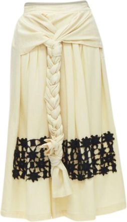 Comme Des Gar&ccedil;ons Comme des Garcons wool braid lattice embroidery skirt