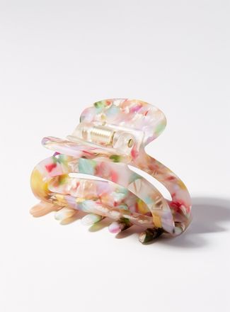 Simons Small geo flecked half-moon clip