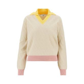 Fendi FF jacquard cotton and silk sweater Woman 40