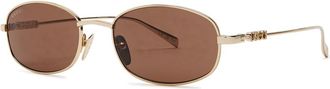 Gucci Oval-frame Sunglasses - Gold - One Size