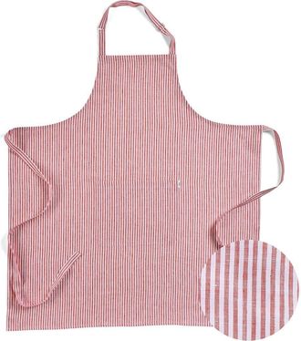 Solino Home Linen Apron 38 x 36 in for Dining Table, Holiday and Everyday Table Decor - Linen Full Midi Apron in Red And White at Nordstrom, Size