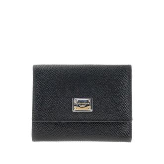 Dolce & Gabbana Dauphine leather french flap wallet Woman One Size