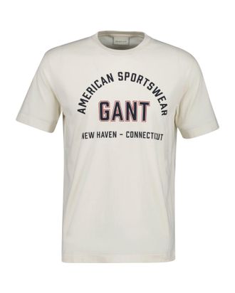 GANT T-Shirt GANT PRINTED GRAPHIC, Herren, Gr. XXL, cream, Jersey, Obermaterial: 100% Baumwolle, Rundhals, Shirts T-Shirt, Regular Fit, Rundhals