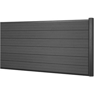 Hhg Valla De Protecci&oacute;n Wpc Sarthe, Valla Cortaviento, Postes De Aluminio, Elemento De Prolongaci&oacute;n Bajo, 1,85m Antracita