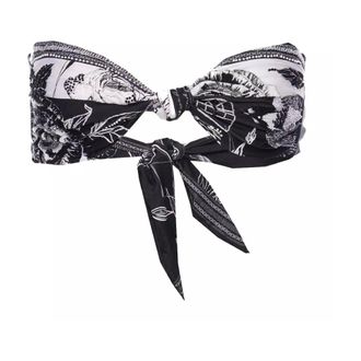 Agua Bendita Badmode, Dames, Zwart, S, Polyester, Cerca Bikini Top in Zwart & Wit