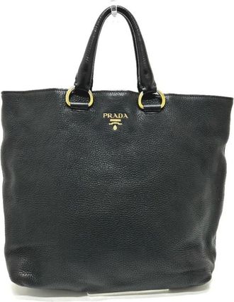 Prada Pre-owned Tote Bags, female, Black, Size: ONE SIZE Pre-owned Leather Tote Bag
