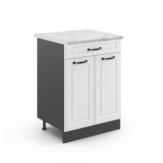 Vicco Mueble Bajo De Cocina R-line, Blanco Casa De Campo, 80 Cm, Et M&aacute;rmol