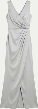 Coast Ruched Satin Bridesmaid Dress in Sage at Nordstrom, Size 12