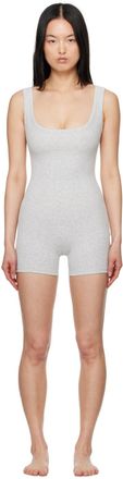 SKIMS Gray Cotton Rib Romper