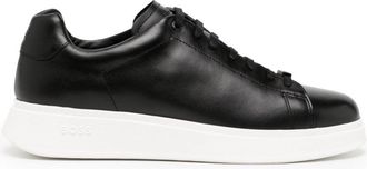 BOSS lace-up leather sneakers - men - Calf Leather/Calf Leather/Rubber - 46 - Black