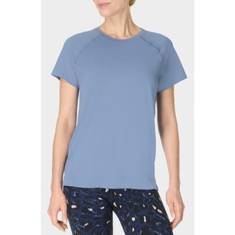 Sweaty Betty Essentials Seamless Workout T-Shirt in Luxe Blue at Nordstrom, Size Medium