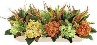 Creative Displays Inc. Handmade Fall-Themed Heather & Hydrangea Arrangement In Glass Vase