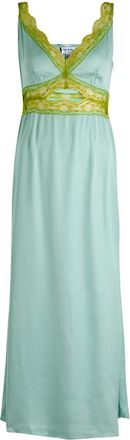 Never Fully Dressed Mimi Lace-trim Satin Midi Dress - Blue - 18 (UK18 / Xxl)