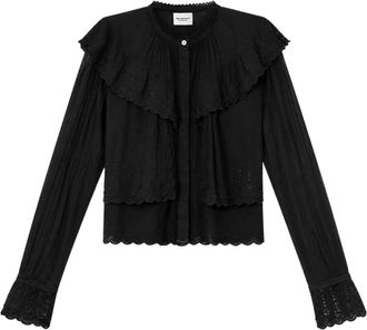 Isabel Marant Overhemden, Dames, Zwart, M, Katoen, Kelmon Top