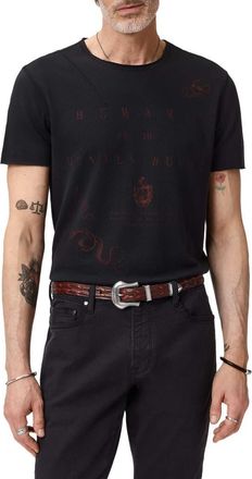 John Varvatos Raw Edge Graphic T-Shirt in Black at Nordstrom, Size Xx-Large