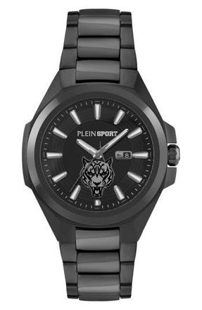 Plein Sport Tigermaster Quartz Bracelet Watch, 47mm in Black at Nordstrom Rack