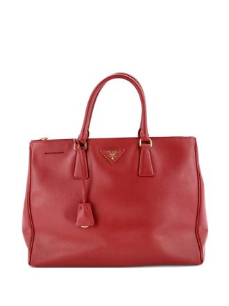 Prada Double Zip Lux Saffiano Leather Large tote bag - Rosso