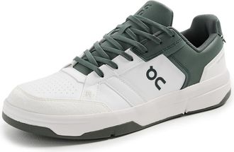 On Mens The Roger Clubhouse Sneakers, White | Olive, 8