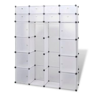 Berkfield Home Modular Cabinet 18 Compartments White 37x146x180.5 cm