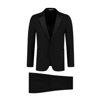 Michael Kors Kostuums, Heren, Zwart, XL, Wol, Paulo Oliveira Lanifico Slim Fit Smoking Kostuum