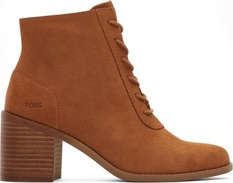 Toms Toms Evelyn Leather Womens Boots - Tan - Size UK 8