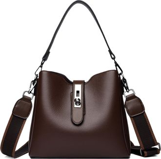 Generic Bucket Bags, Leather Trendy Bucket Bag for Women | Fashion Leather Tote Wallets with Adjustable Straps Shoulder Handbags for Wife Shopping Ladies