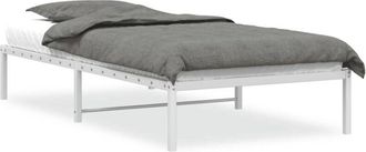 vidaXL Metal Bed Frame without Mattress White 107x203cm vidaXL